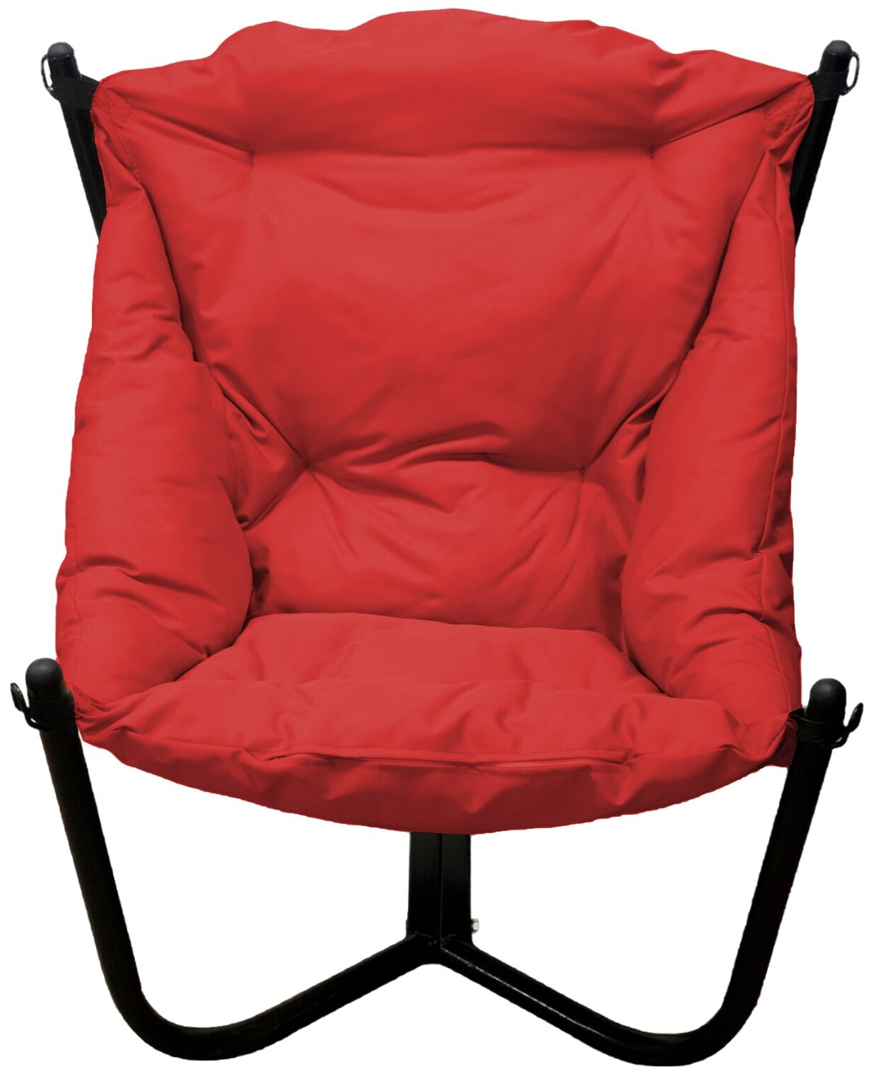 Кресло черное M-Group Чил 12360406, красная подушка - фотография № 2