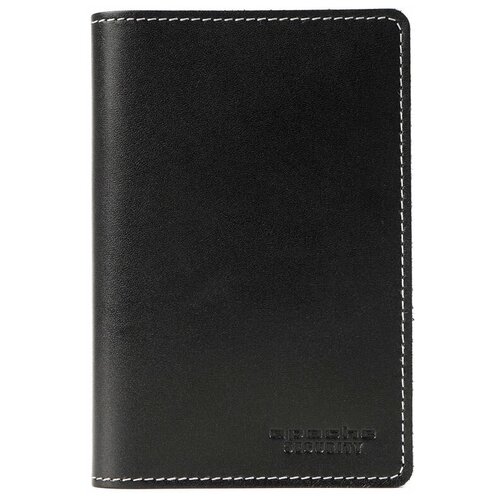 , натуральная кожа, отделение для карт, подарочная упаковка, черный