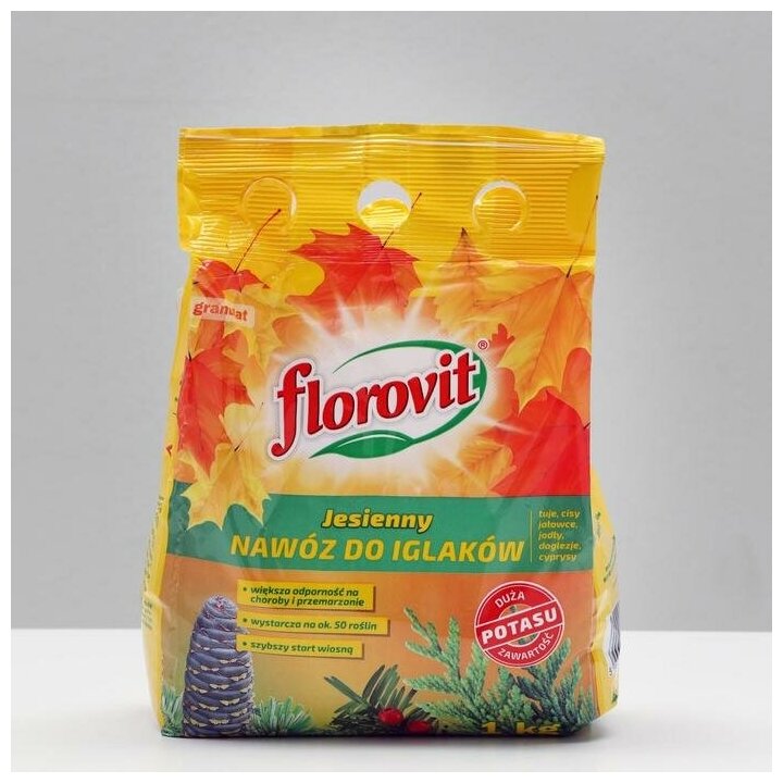 Удобрение Флоровит (Florovit) для хвойных растений осеннее 1 кг, (мешок) - фотография № 2