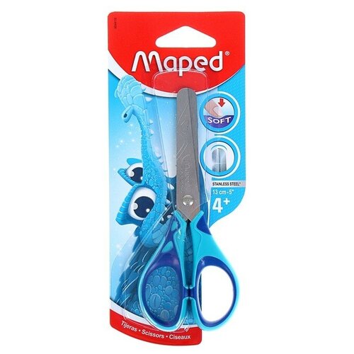 Maped Ножницы детские 13 см, Essentials Soft, симметричные, прорезиненные ручки, микс