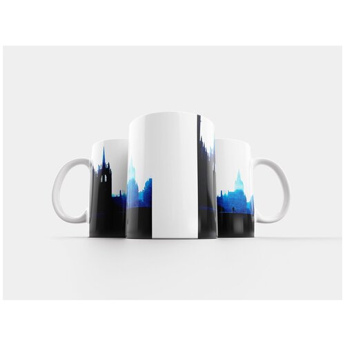 фото Кружка "городская живопись, человек, высотных зданий" 320 мл lotsprints