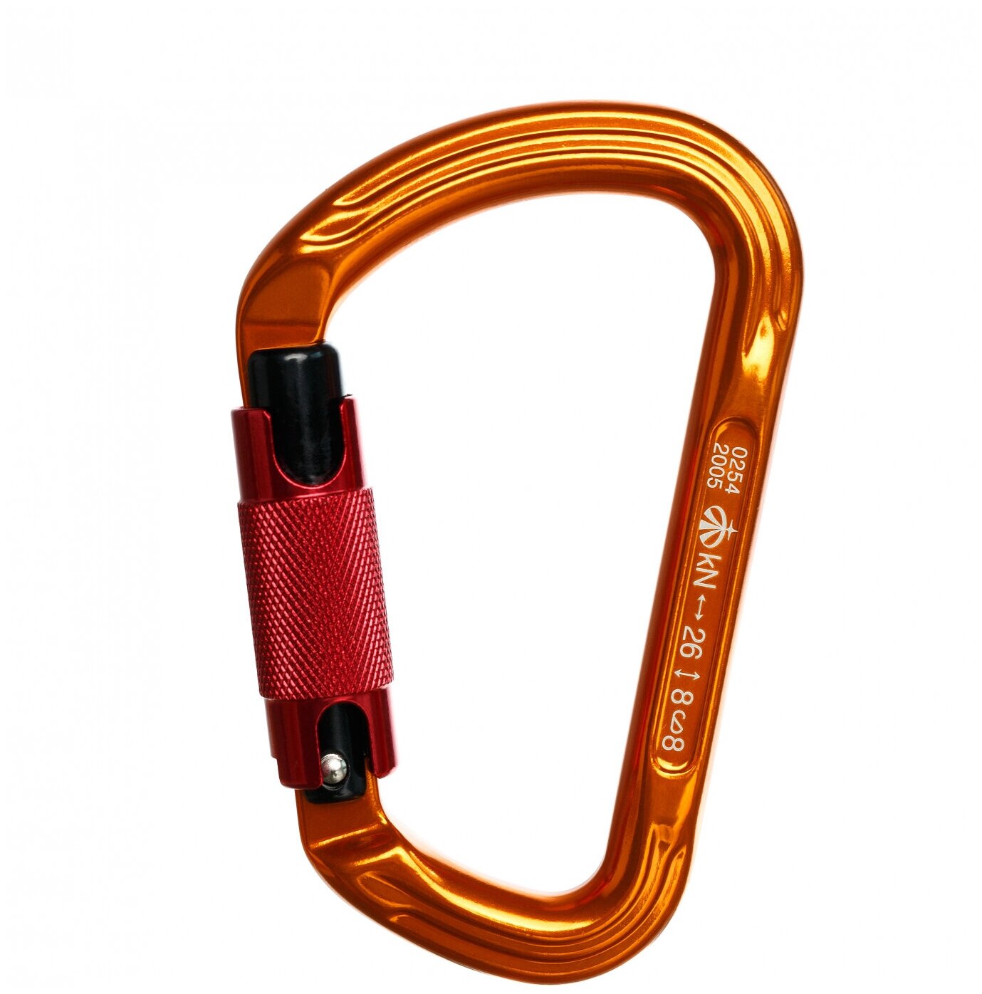 Альпинистский алюминиевый карабин автомат ассиметричная трапеция с байонетной муфтой, keylock