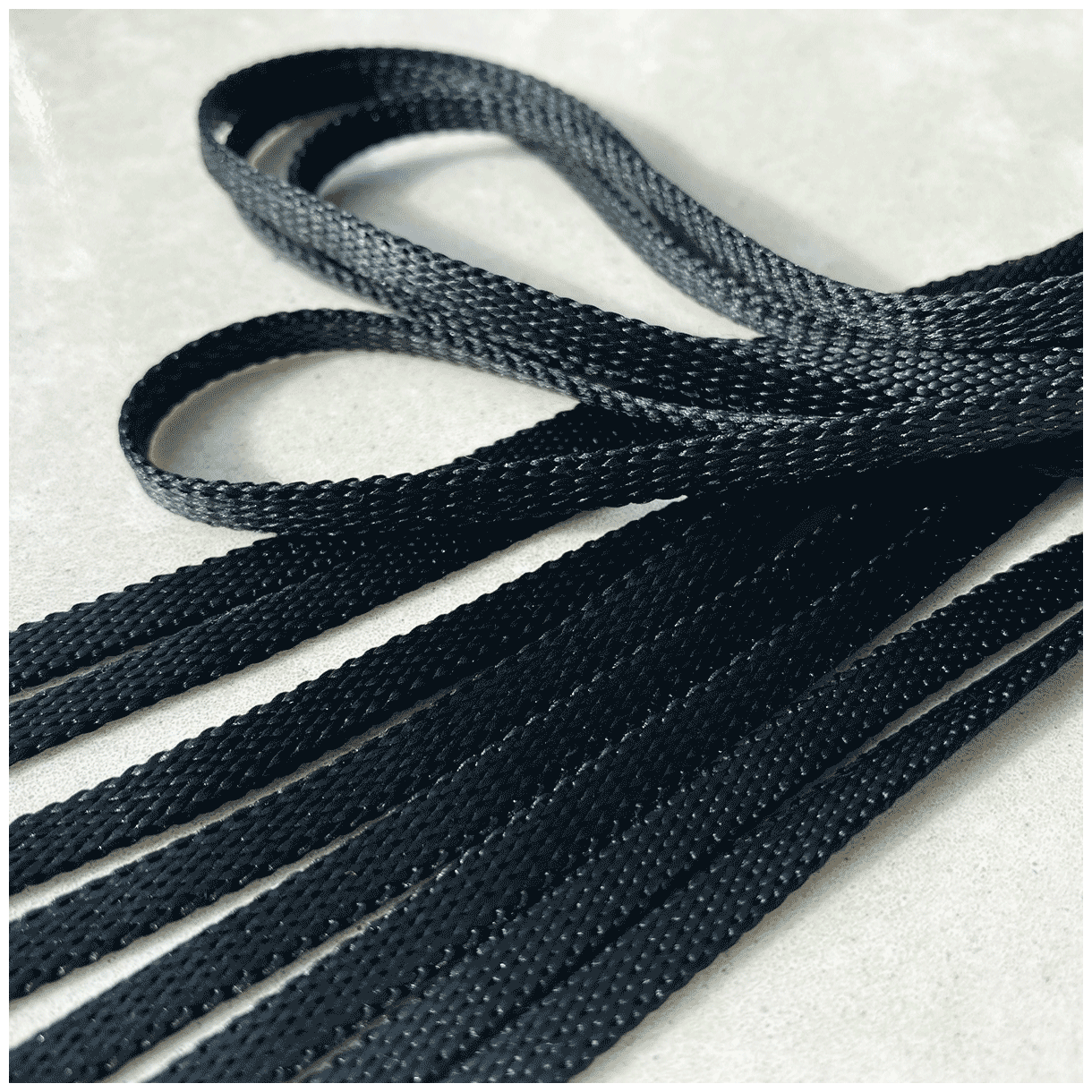 Шнурки люкс 120см черные плоские 5мм (2 пары) 52/5 - фотография № 3