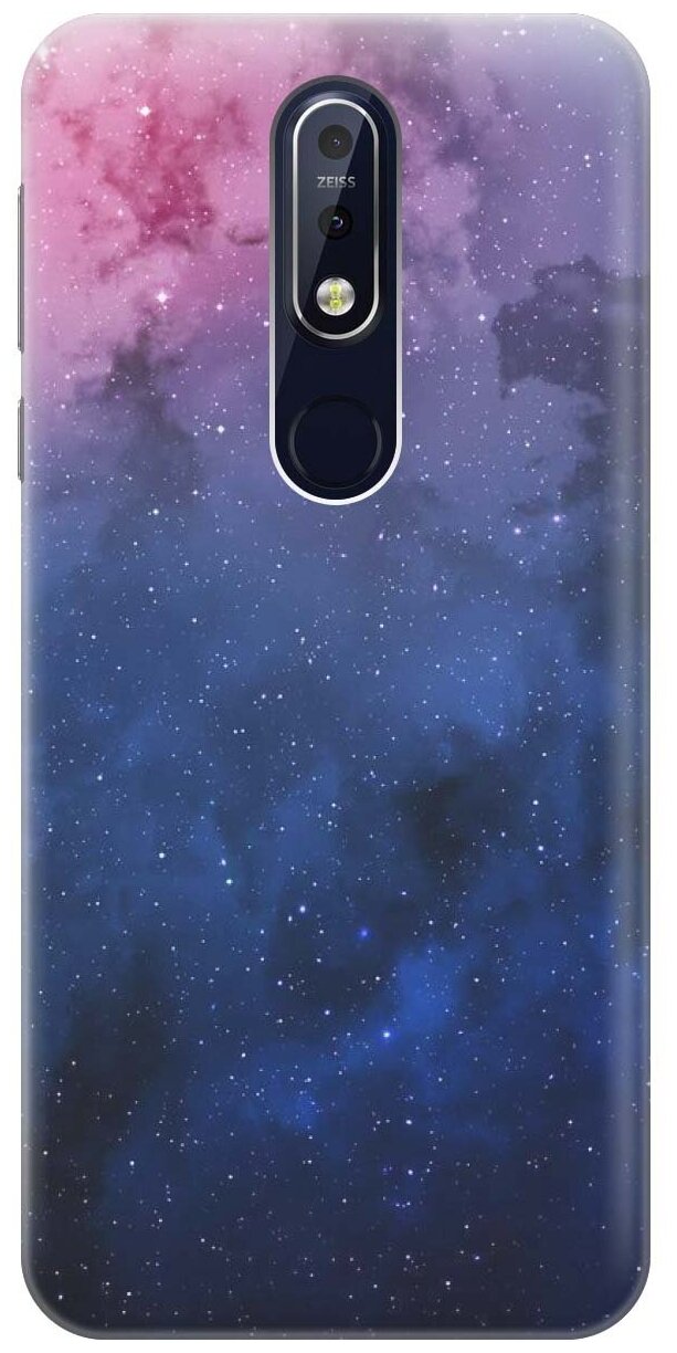 GOSSO Ультратонкий силиконовый чехол-накладка для Nokia 7.1 (2018) с принтом "Звездное зарево"