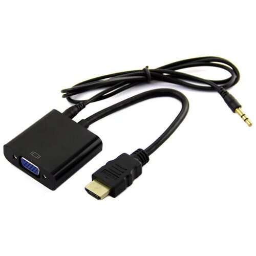 Переходник ABBIKUS HDMI2AV, вход HDMI / выход VGA гнездо + выход 3,5 mm Аудио 1080Р адаптер переходник hdmi vga со звуком 3 5 мм