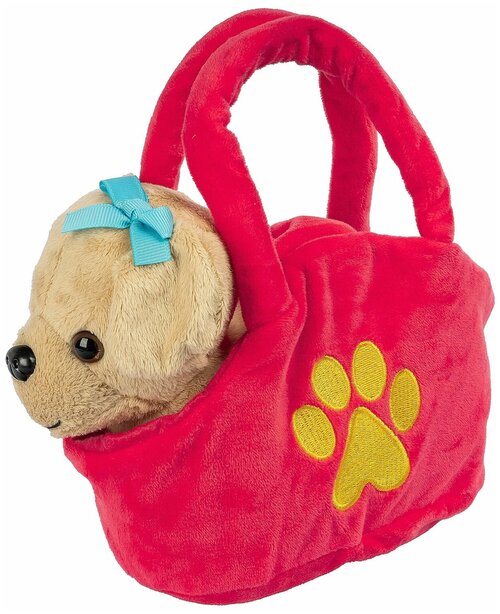 Мягкая игрушка Bondibon Собака светло-коричневая в сумочке, 17 см