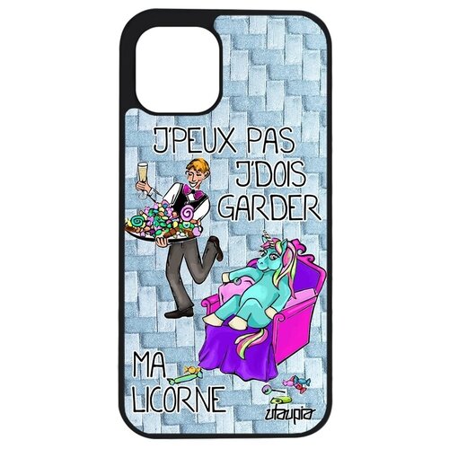 фото Красивый чехол на мобильный // iphone 12 mini // "не могу - сижу с единорогом!" принт картинка, utaupia, голубой