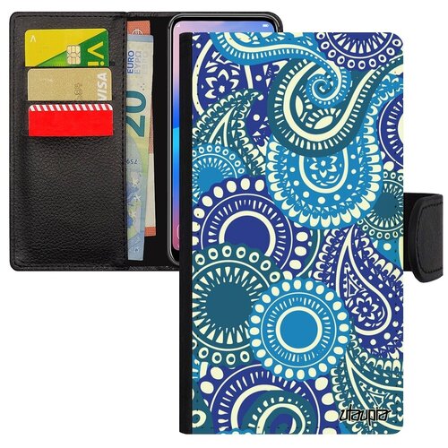 фото Простой чехол-книжка на смартфон // apple iphone xr // "кружевной узор" кружево радужный, utaupia, голубой