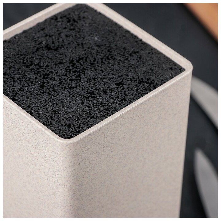 Изображение Подставка для ножей с наполнителем Доляна «Нежность», 22×9 см, цвет бежевый