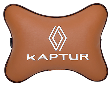 Подушка на подголовник экокожа Fox с логотипом автомобиля RENAULT KAPTUR new
