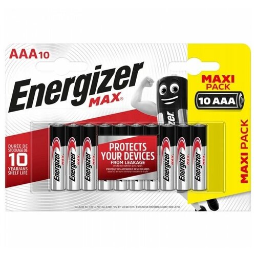 Купить Батарейки Energizer MAX AAA/LR03 1.5V - 10 шт., Интим-товары