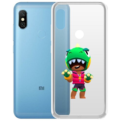 фото Чехол-накладка clear case brawl stars-дино леон для xiaomi redmi note 6 pro krutoff group