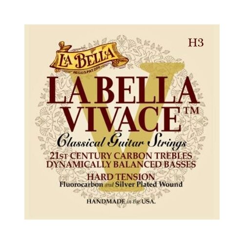 фото Viv-h3 vivace отдельная 3-ая струна для классической гитары, сильное натяжение, la bella