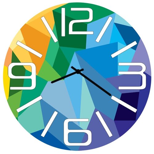 фото Svs настенные часы svs 4001786 абстракция цветных кристаллов