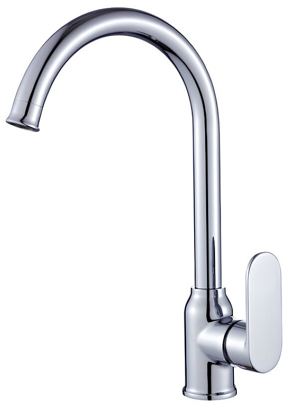 Смеситель для раковины на кухню или ванну. Кухонный кран для воды с высоким изливом для мойки Смеситель для кухни с высоким поворотным изливом VIKO V-7304 Хром