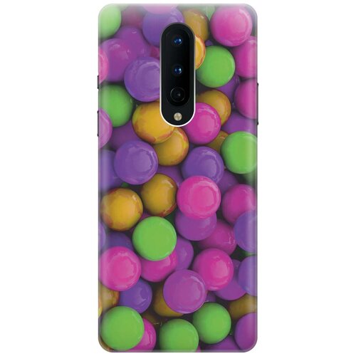 фото Ультратонкий силиконовый чехол-накладка для oneplus 8 с принтом "разноцветные драже" gosso