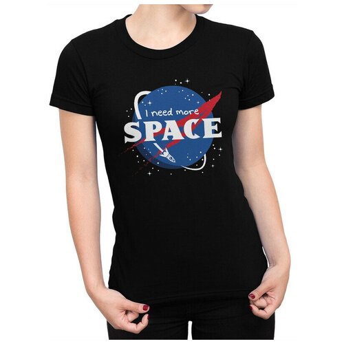 Футболка Design Heroes NASA - Нужно Больше Космоса Женская Черная S