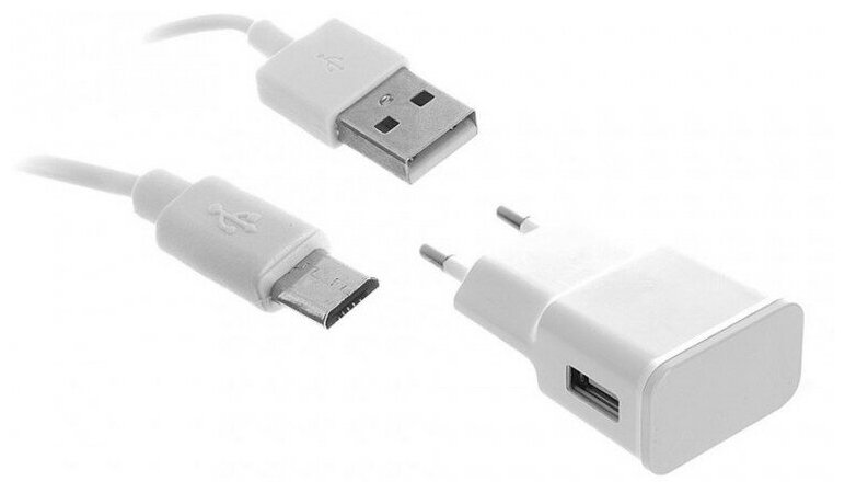 Зарядное устройство сетевое Continent белый 2A/1*USB ZN20-191WT /S1(3) с кабелем microUSB бокс