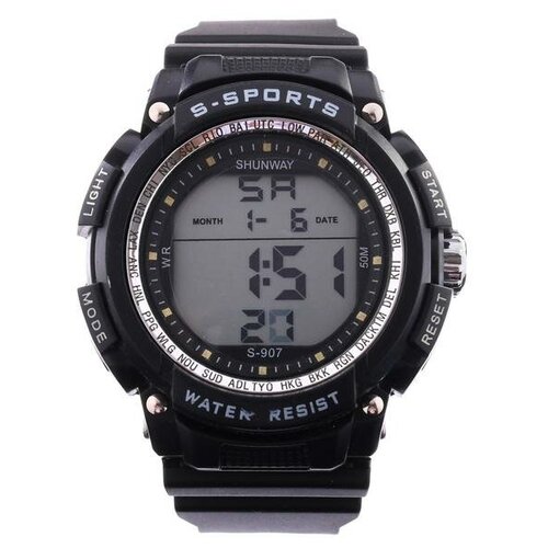 комплект 5 штук секундомер torres часы будильник дата шнур с карабином spt0010741 Наручные часы Shunway, серый