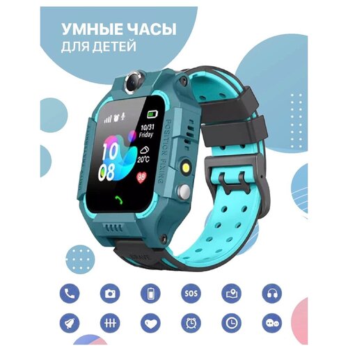 Top-List Умные часы для детей Смарт часы детские с обратным звонком телефоном GPS-трекером кнопкой SOS Z6 зеленые 189900₽