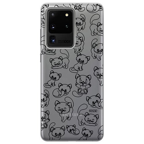 Ультратонкий силиконовый чехол-накладка для Samsung Galaxy S20 Ultra с 3D принтом Cute Kitties ультратонкий силиконовый чехол накладка для samsung galaxy s10 plus с 3d принтом cute kitties