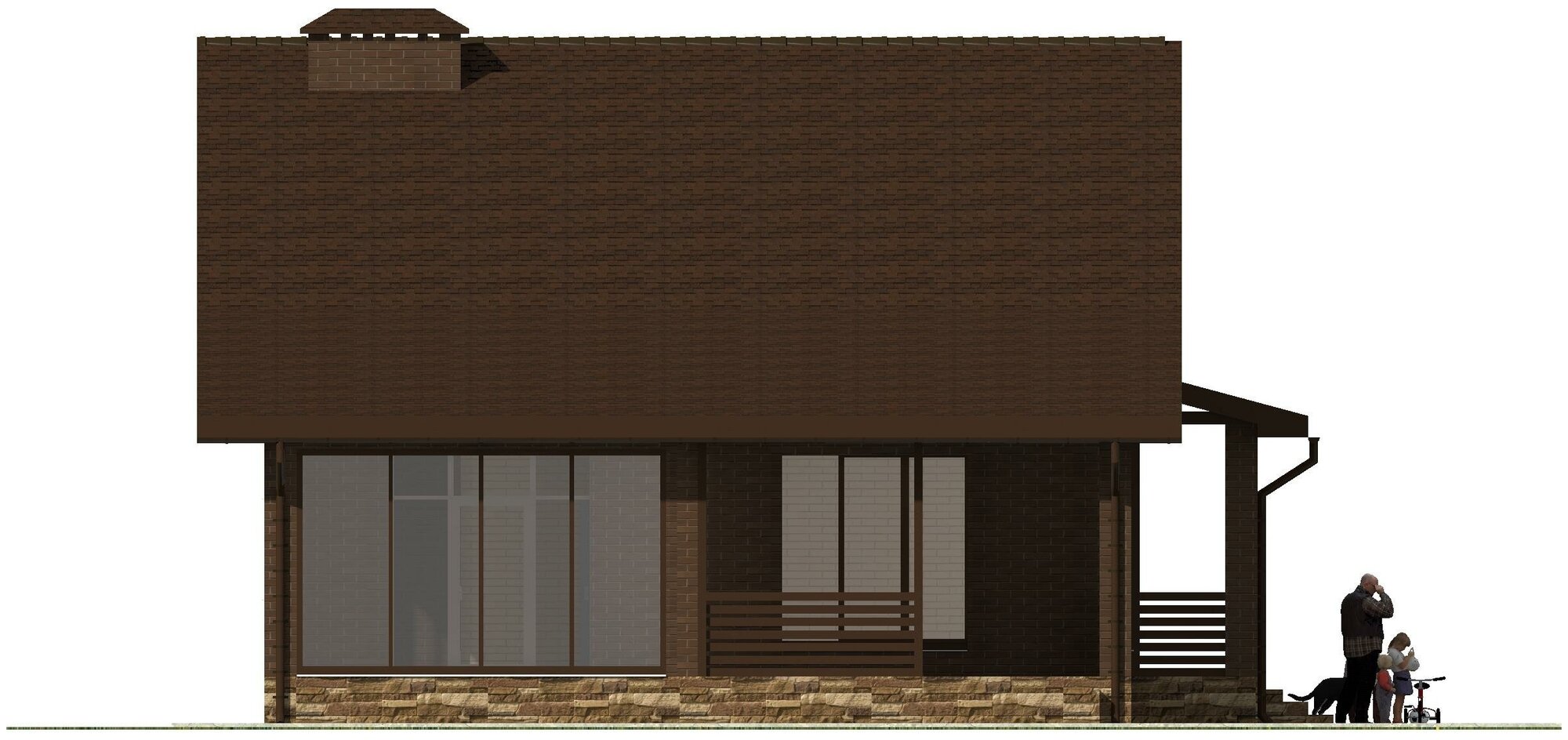 Готовый проект двухэтажного дома без гаража из газобетонного блока с облицовкой из керамического кирпича площадью 175,3 кв.м - фотография № 10