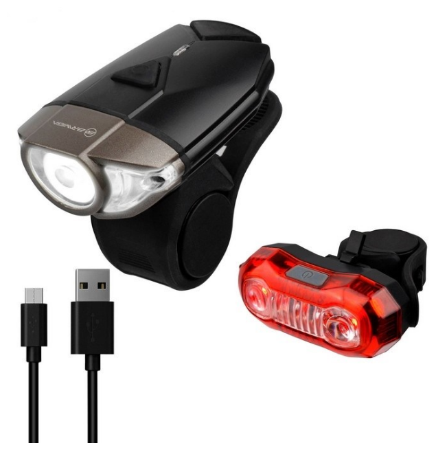 Фонари велосипедные Briviga USB Bike Light Set, комплект (передний +задний), EBL-039+EBL-2265A