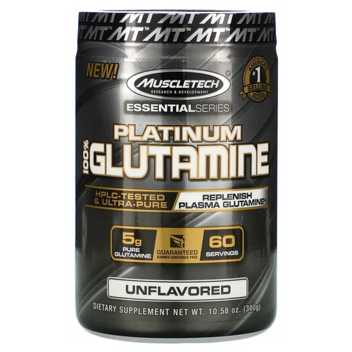 Аминокислота MuscleTech Platinum 100% Glutamine, нейтральный, 300 гр.