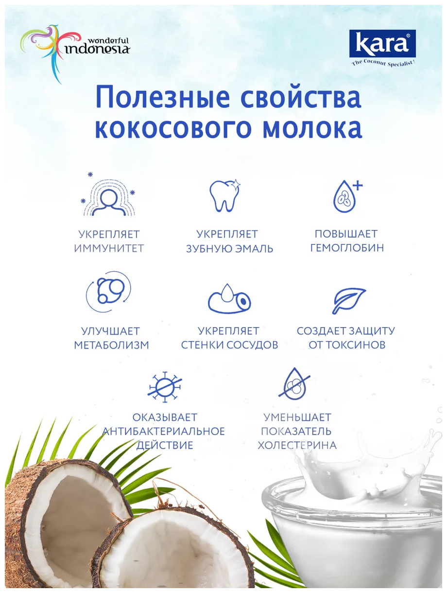 Продукт растительный Kara Organic кокосовый крем 24% 200мл PT. Pulau Sambu - фото №9