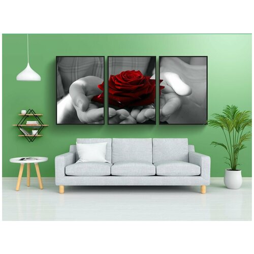 фото Набор модулных постеров для интерьера "цветы, цветок, растения" 60x90 см. в тубусе, без рамки lotsprints