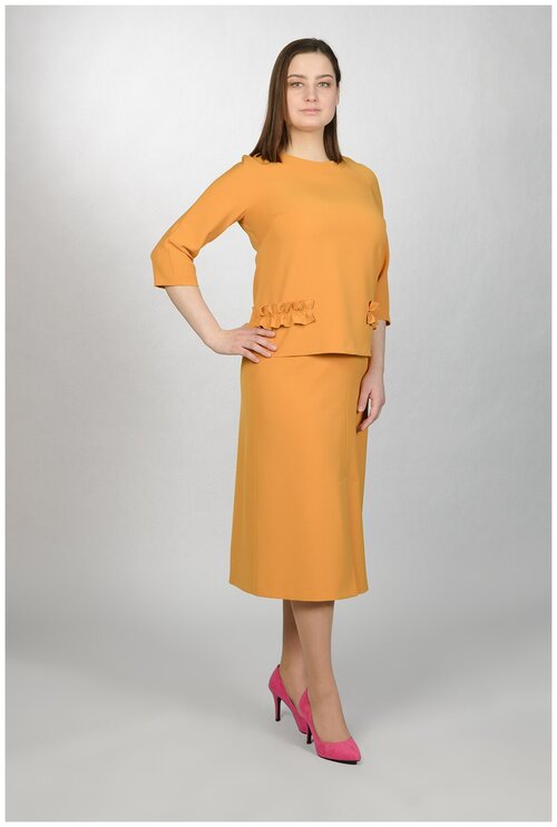 Блуза  Mila Bezgerts, размер 54, оранжевый