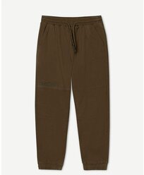 Коричневые утеплённые брюки Jogger с принтом для мальчика Gloria Jeans, размер 9-10л/140 (35)