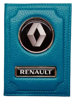 Обложка для автодокументов Renault (рено) кожаная флотер