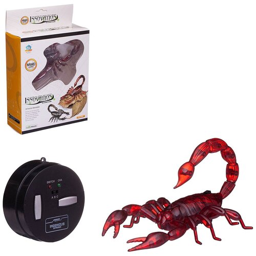 Интерактивный скорпион Junfa красный, световые эффекты, 16х13х7 см (WD-A0979/красный) игрушка скорпион на инфракрасном управлении