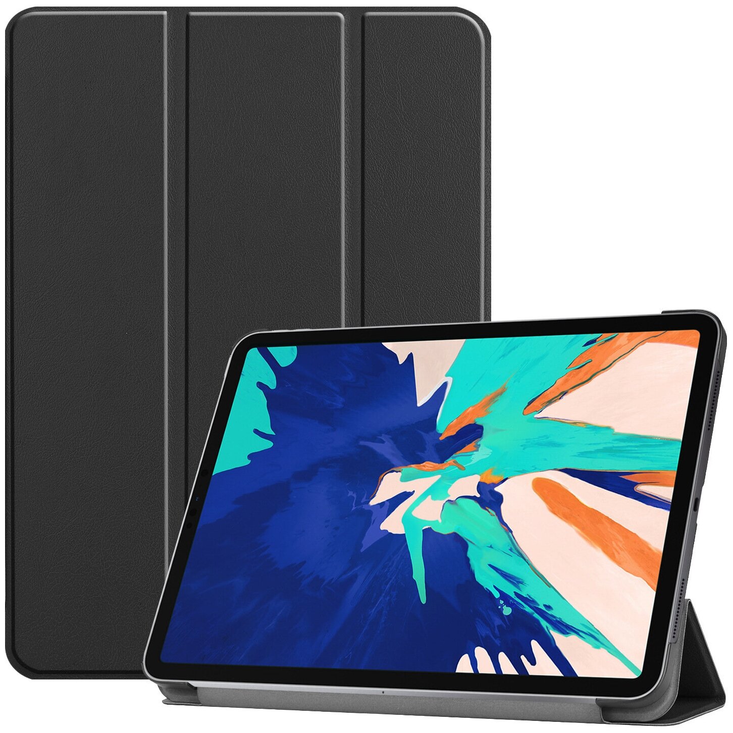 Чехол-обложка для Lenovo Tab M10 + Plus TB-X606F/M тонкий умный кожаный на пластиковой основе с трансформацией в подставку черный