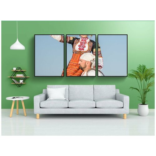 фото Набор модулных постеров для интерьера "девочка, болгарский, народный танец" 60x90 см. в тубусе, без рамки lotsprints