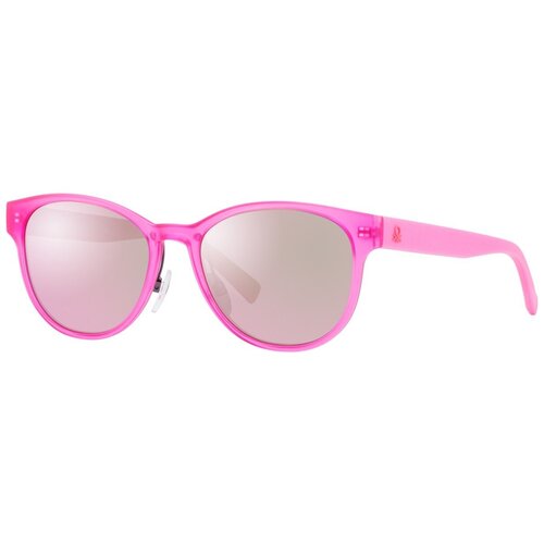 Солнцезащитные очки UNITED COLORS OF BENETTON, кошачий глаз, оправа: пластик, ударопрочные, с защитой от УФ, зеркальные, для женщин, розовый