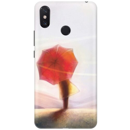 фото Re:paчехол - накладка artcolor для xiaomi mi max 3 с принтом "красный зонтик"