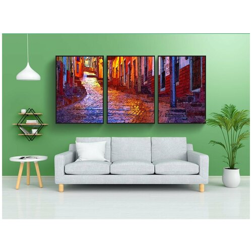 фото Набор модулных постеров для интерьера "старый, камень, шаги" 60x90 см. в тубусе, без рамки lotsprints