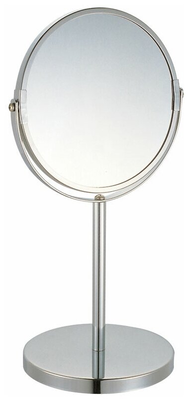 Зеркало косметическое увеличительное с 5-кратным увеличением, диаметр 17 см на ножке