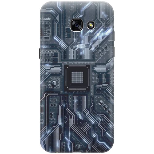 фото Силиконовый чехол на samsung galaxy a5 (2017) / самсунг а5 2017 с принтом "синяя микросхема gosso