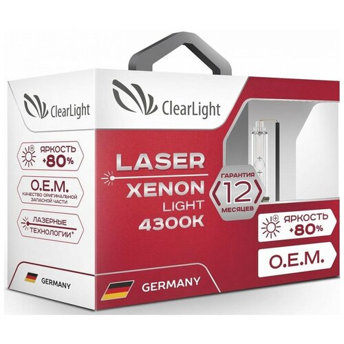 фото Лампа ксеноновая clearlight xenon laser light +80% 4300к d1r (2 шт)