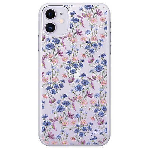 фото Ультратонкий силиконовый чехол-накладка для apple iphone 11 с 3d принтом "lovely cornflowers" gosso