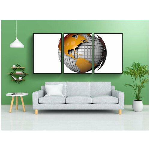 фото Набор модулных постеров для интерьера "мир, глобус, земля" 60x90 см. в тубусе, без рамки lotsprints