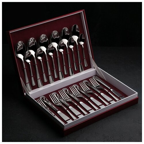 Garde (Нытва) Набор столовых приборов «Мондиал», 24 предмета, толщина 2,5 мм, декоративная коробка