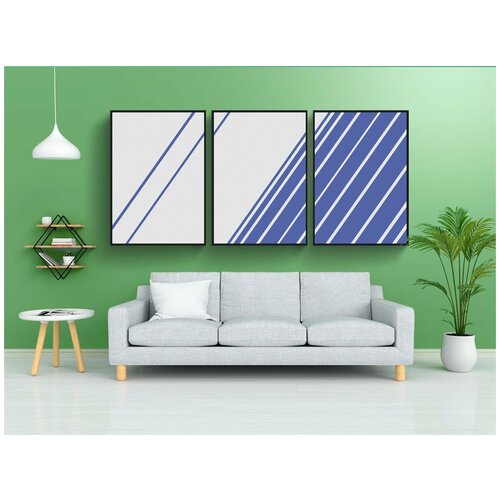 фото Набор модулных постеров для интерьера "полосы, линия, наклонные полосы" 60x90 см. в тубусе, без рамки lotsprints