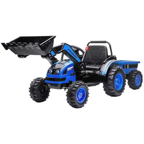 Детский электромобиль трактор с ковшом и прицепом (синий, 2WD, EVA) - HL389-LUX-BLUE-TRAILER (HL389-LUX-BLUE-TRAILER)