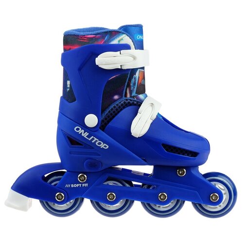 фото Роликовые коньки раздвижные, размер 34-37, колёса pvc 64 мм, пластиковая рама onlitop