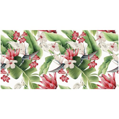 Фотообои Уютная стена Тропические цветы 540х270 см Виниловые Бесшовные (единым полотном)