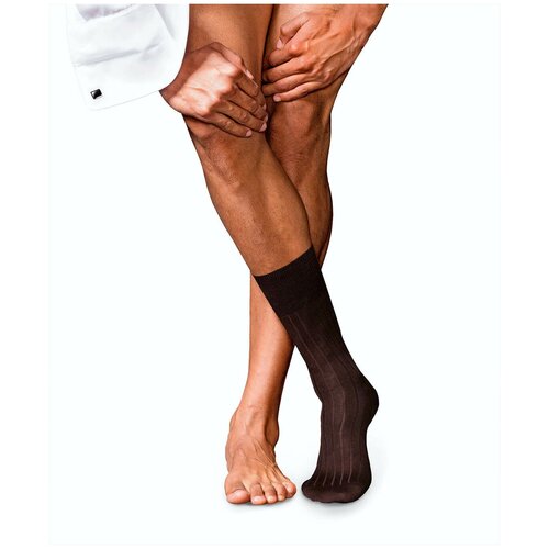 фото Мужские носки falke, 1 пара, классические, нескользящие, размер 43-44, коричневый
